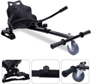 Black Grey Hoverboard kart attachment with seat