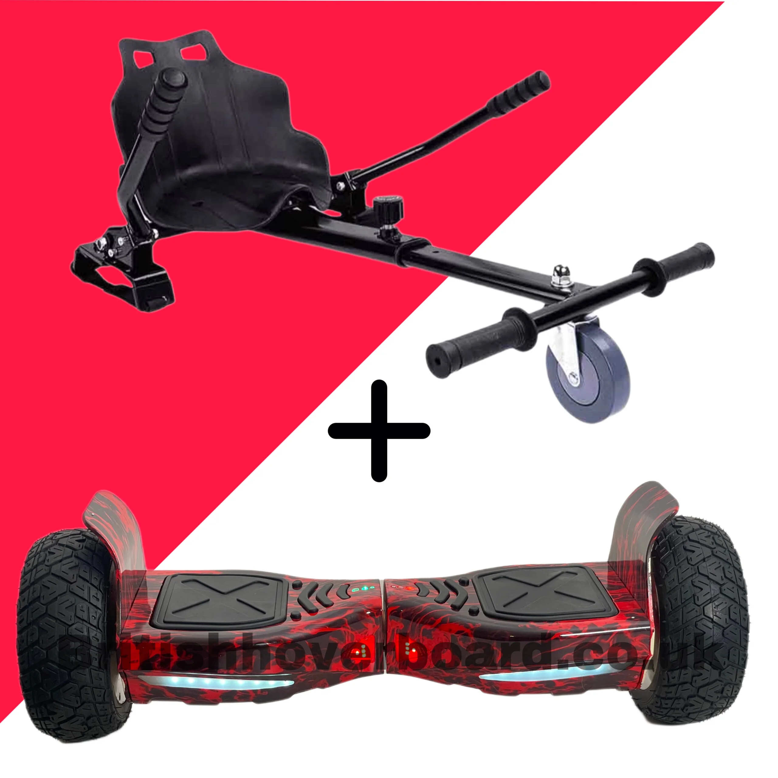 Red Flame 8.5 Hummer Off Road Bluetooth Hoverboard Bundle