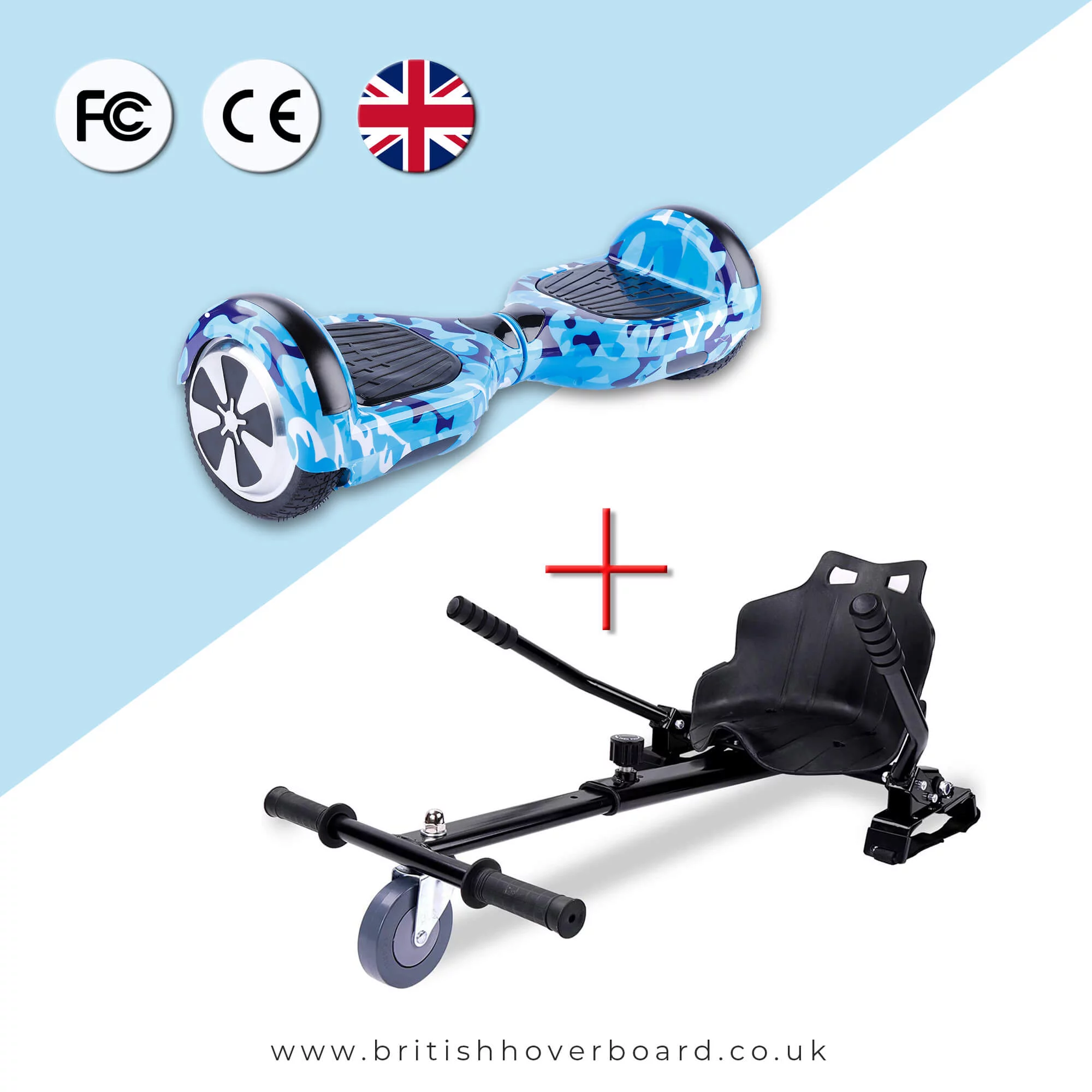 Camo Blue 6.5 Bluetooth Hoverboard Bundle