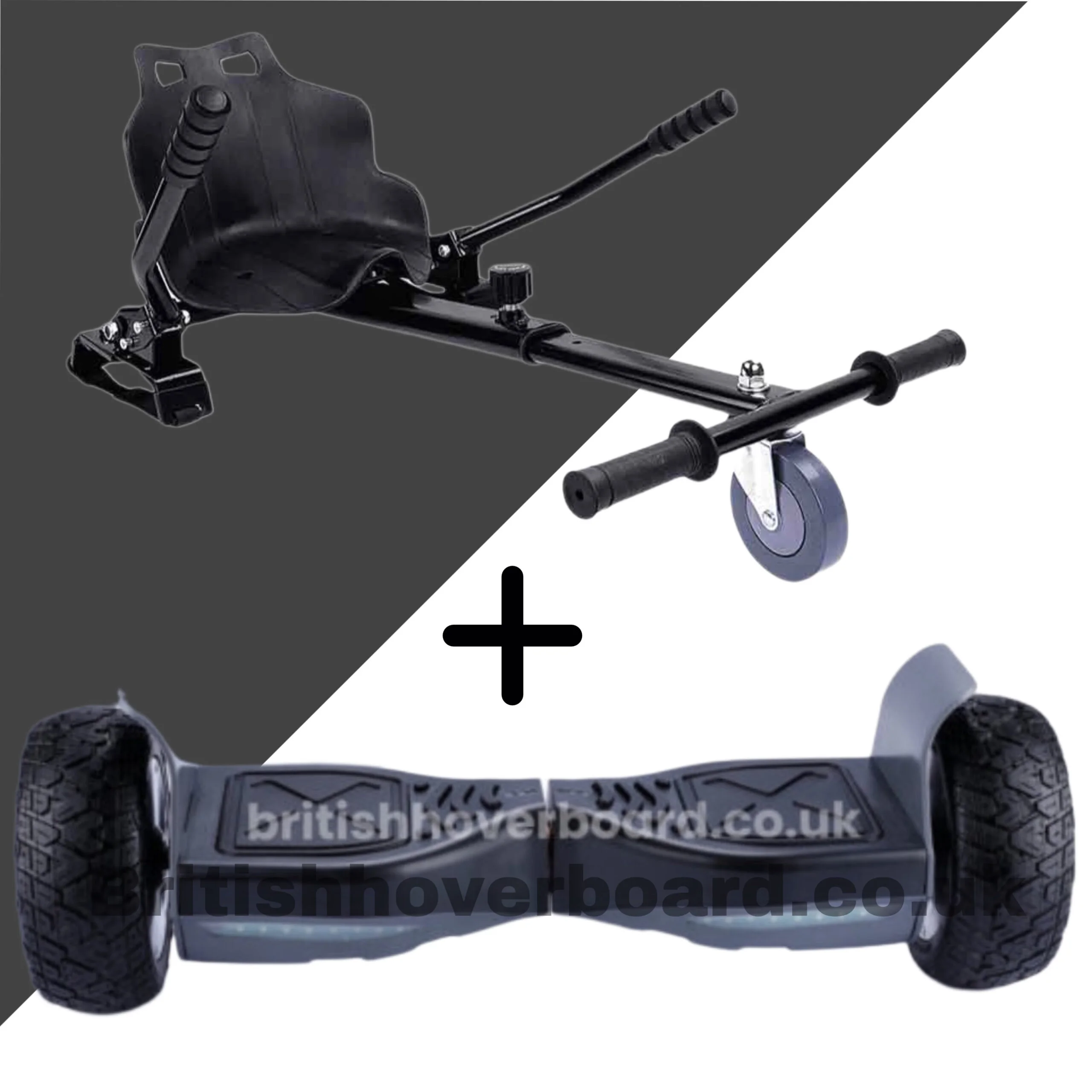 Black Grey 8.5 Hummer Off Road Bluetooth Hoverboard Bundle