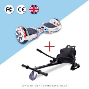 White Graffiti 6.5 Bluetooth Hoverboard Bundle