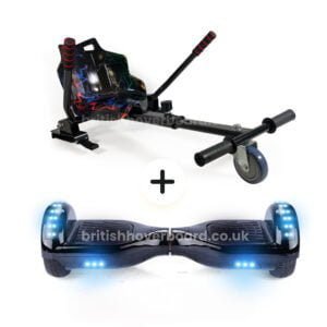 Black 6.5 Bluetooth Hoverboard Black Lighten Hoverkart Bundle