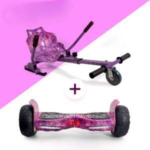 Purple Galaxy 8.5 Bluetooth Hoverboard Purple Galaxy Hoverkart Bundle