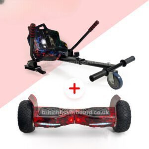 Red Flame 8.5 Bluetooth Hoverboard Black Lighten Hoverkart Bundle