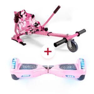 Pink 6.5 Bluetooth Hoverboard Camo Pink Hoverkart Bundle