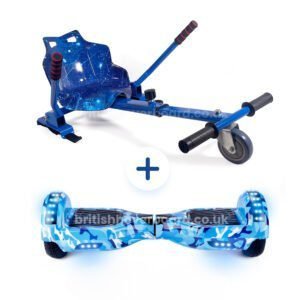 Camo Blue 6.5 Bluetooth Hoverboard Blue Galaxy Hoverkart Bundle