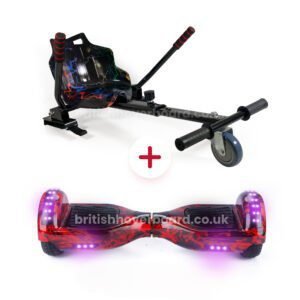 Red Flame 6.5 Bluetooth Hoverboard Black Lighten Hoverkart Bundle