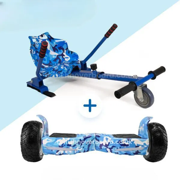 Camo Blue 8.5 Bluetooth Hoverboard Camo Blue Hoverkart Bundle