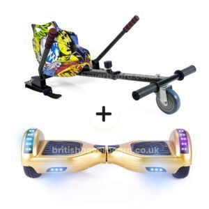 classic Gold 6.5 Bluetooth Hoverboard HipHop Hoverkart Bundle