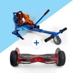 Red Flame 8.5 Bluetooth Hoverboard Blue Ice Hoverkart Bundle