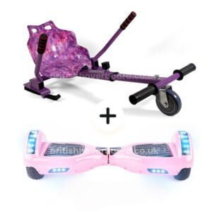 Pink 6.5 Bluetooth Hoverboard Purple Galaxy Hoverkart Bundle