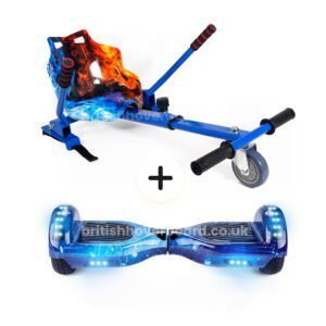 Blue Galaxy 6.5 Bluetooth Hoverboard Blue Ice Hoverkart Bundle