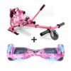 Purple Galaxy 6.5 Bluetooth Hoverboard Camo Pink Hoverkart Bundle