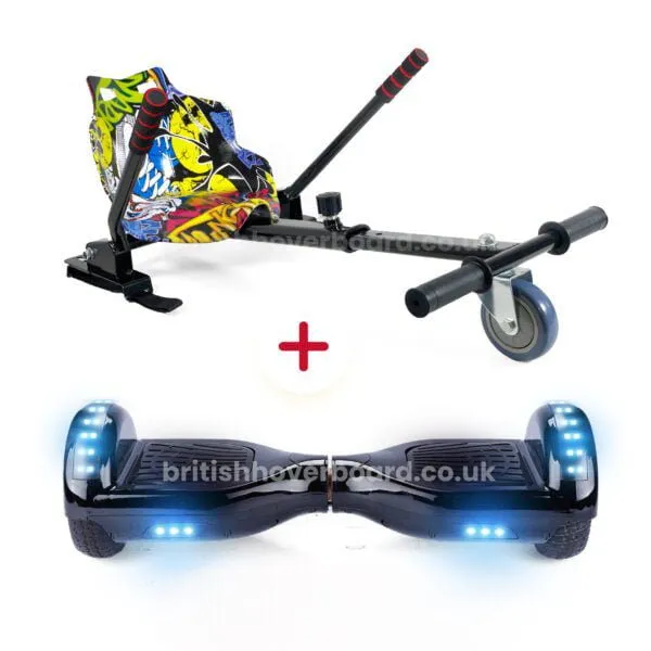 Black 6.5 Bluetooth Hoverboard hip Hop Hoverkart Bundle