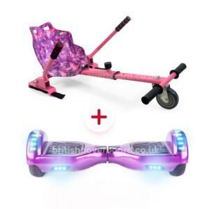 Purple 6.5 Bluetooth Hoverboard Pink Galaxy Hoverkart Bundle