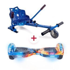 Blue Ice 6.5 Bluetooth Hoverboard Blue Galaxy Hoverkart Bundle