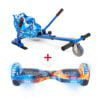 Blue Ice 6.5 Bluetooth Hoverboard Camo Blue Hoverkart Bundle