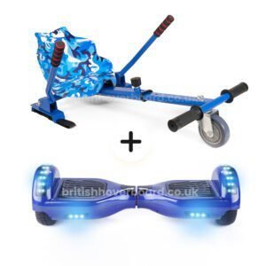 Blue 6.5 Bluetooth Hoverboard Camo Blue Hoverkart Bundle