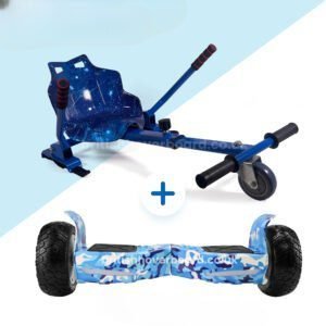 Camo Blue 8.5 Bluetooth Hoverboard Blue Galaxy Hoverkart Bundle