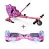 Purple Galaxy 6.5 Bluetooth Hoverboard Pink Galaxy Hoverkart Bundle