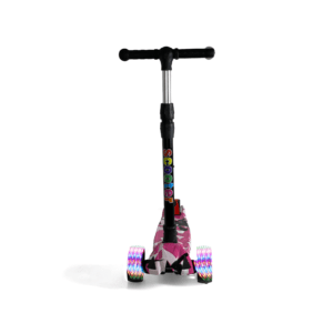 Kids Foldable Scooter 3 Wheel Flashing Led Pink Camo