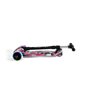 Kids Foldable Scooter 3 Wheel Flashing Led Pink Camo