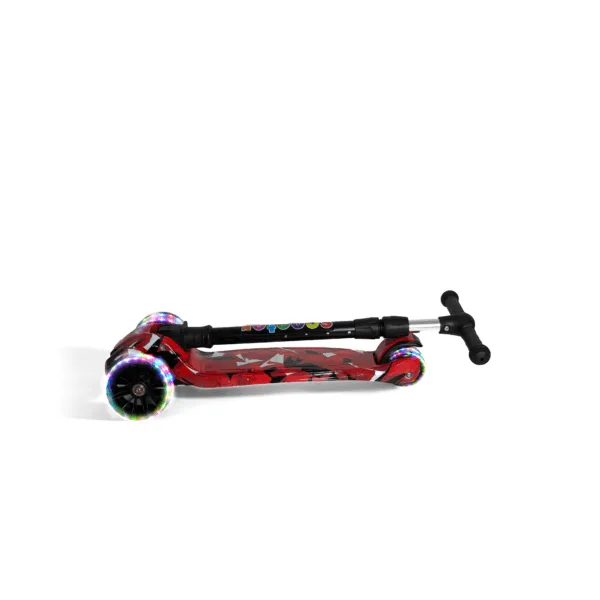 Kids Foldable Scooter 3 Wheel Flashing Led Red Camo