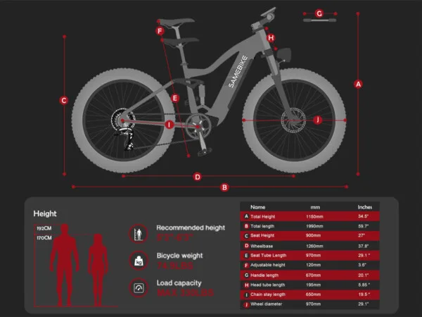 SAMEBIKE RSA08-II Electric Bicycle Details